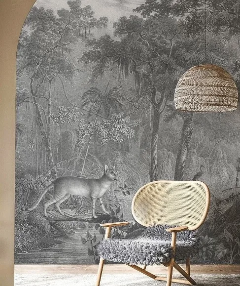 soft black and white wallpaper bedroom